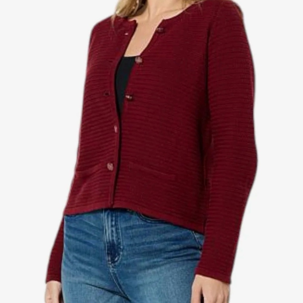 DG2 Burgundy Cardigan Sweater